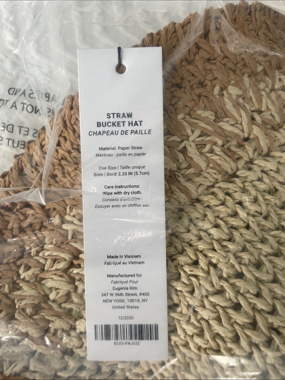 Eugenia Kim Straw Bucket Hat Two Tone Raffia Beach NWT Resort Coastal - Picture 4 of 5